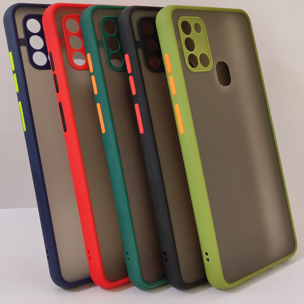 For Samsung Galaxy A21s Matt Case Blue Black Colour Available