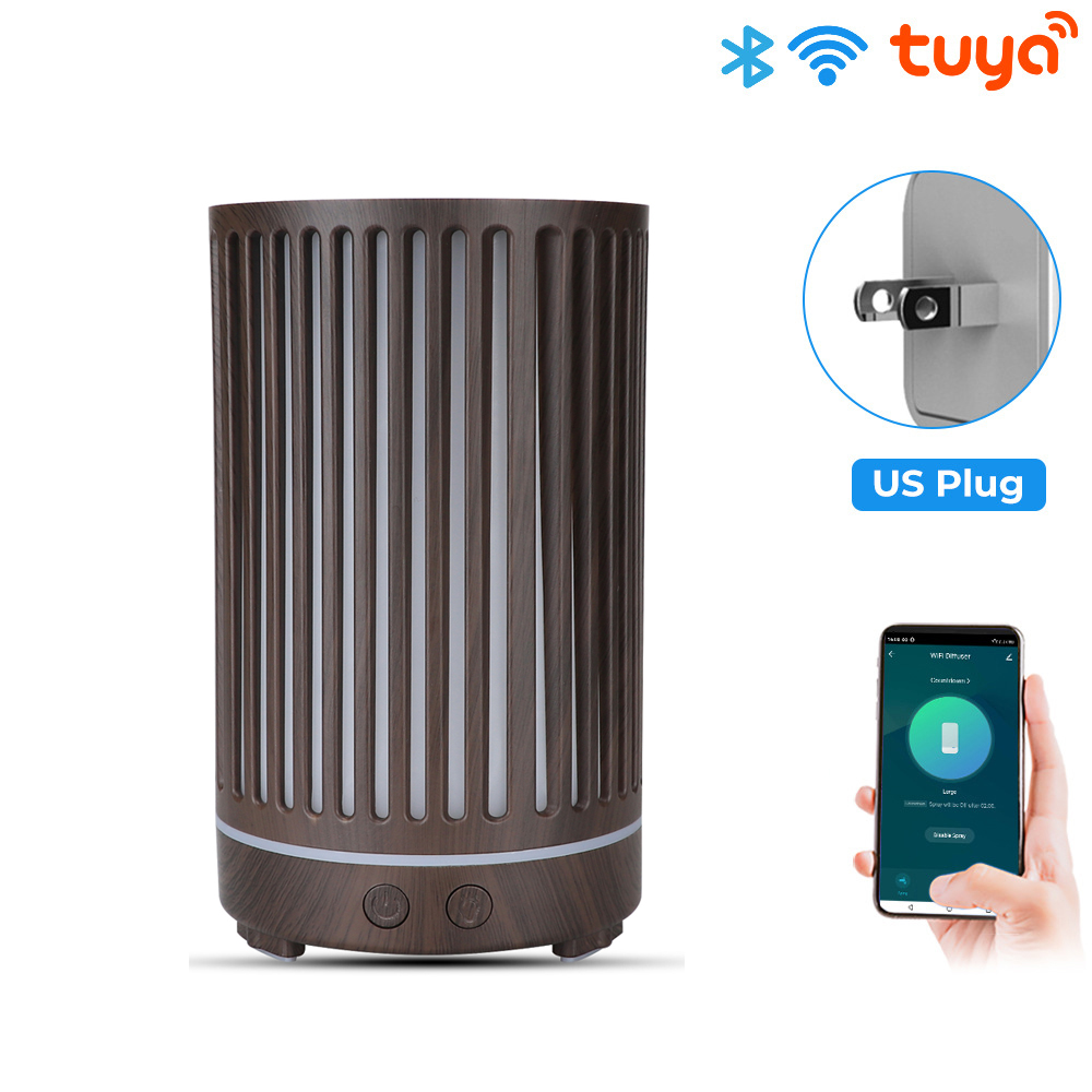 Tuya smart aroma diffuser wifi wireless oil essential diffuser air Humidifier Mist with LED Light App and Voice Remote Control. 