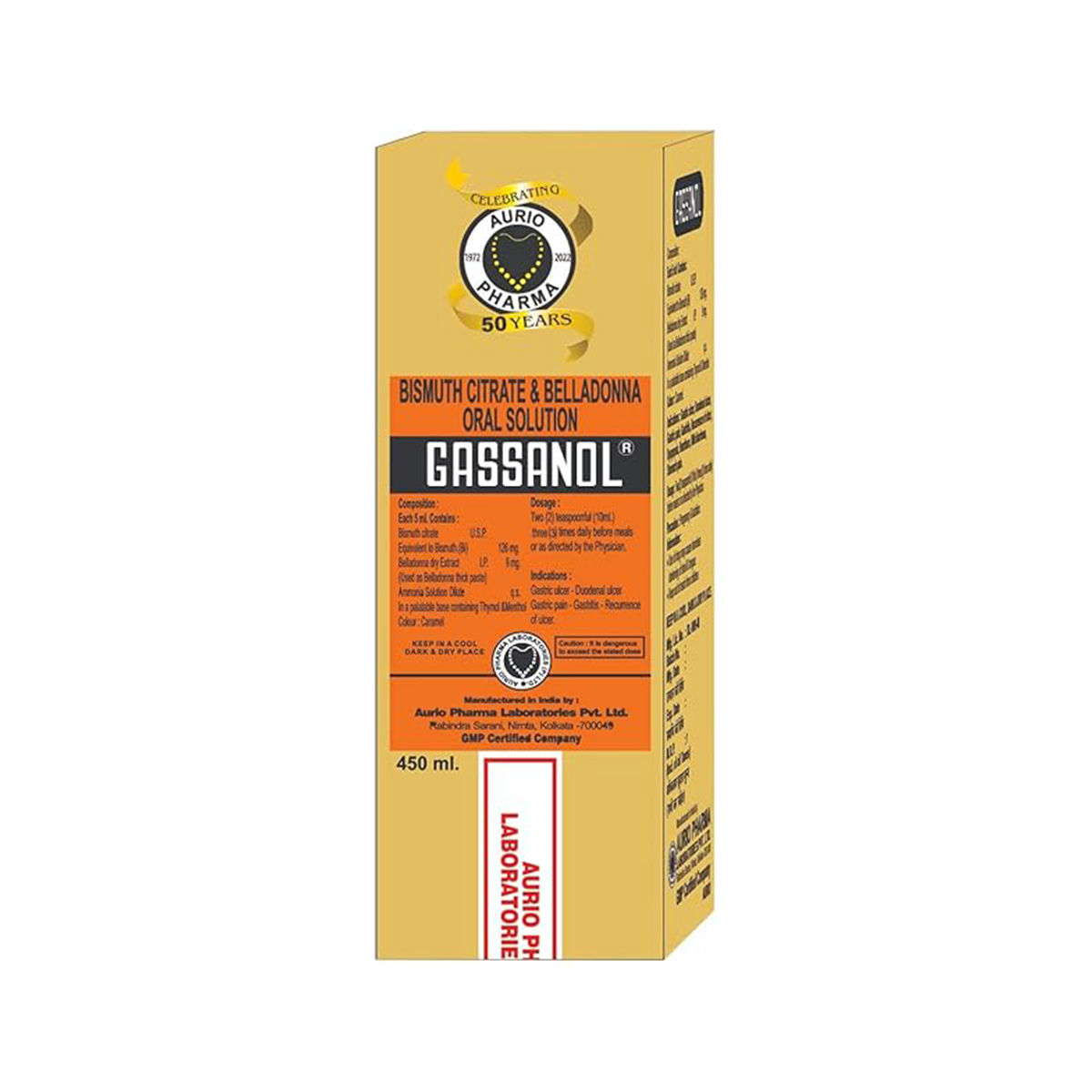 GASSANOL Oral Solution Syrup, 450 ML. 