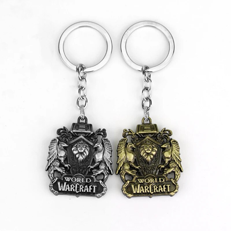 New BLZ Game World Of Warcraft Keychain Engraved WOW Logo Metal Keyring For Man Dropshipping. 