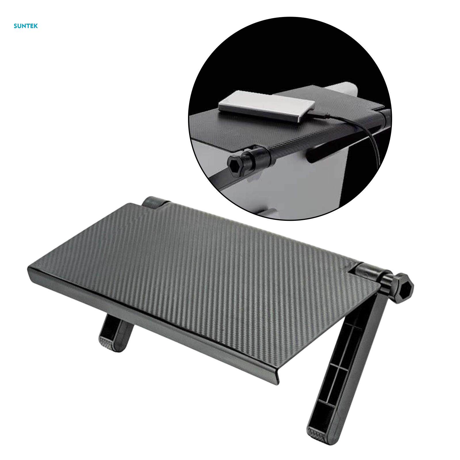 Computer Screen Shelf, TV Top Shelf, Screen Shelf to Hold Cable Boxes, Camera, Streaming Devices, Media Boxes,Router, Home Decor, Speakers, Black - without Hole