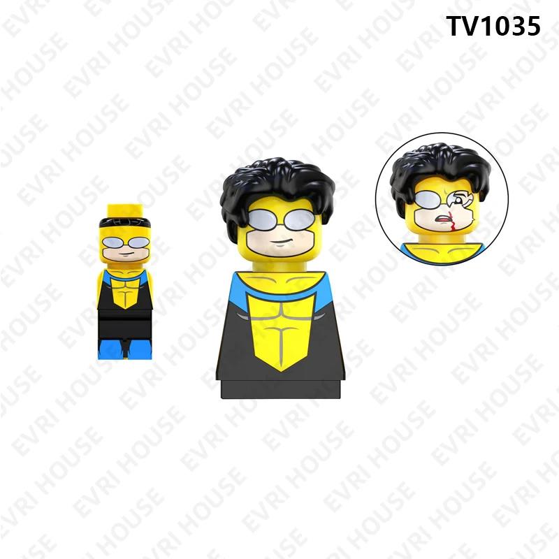 Invincible Mini Bricks Action Figures Omni-Man Mark Nolan Grayson Anime Movies Assembly Building Blocks Toys for Children Superman. 