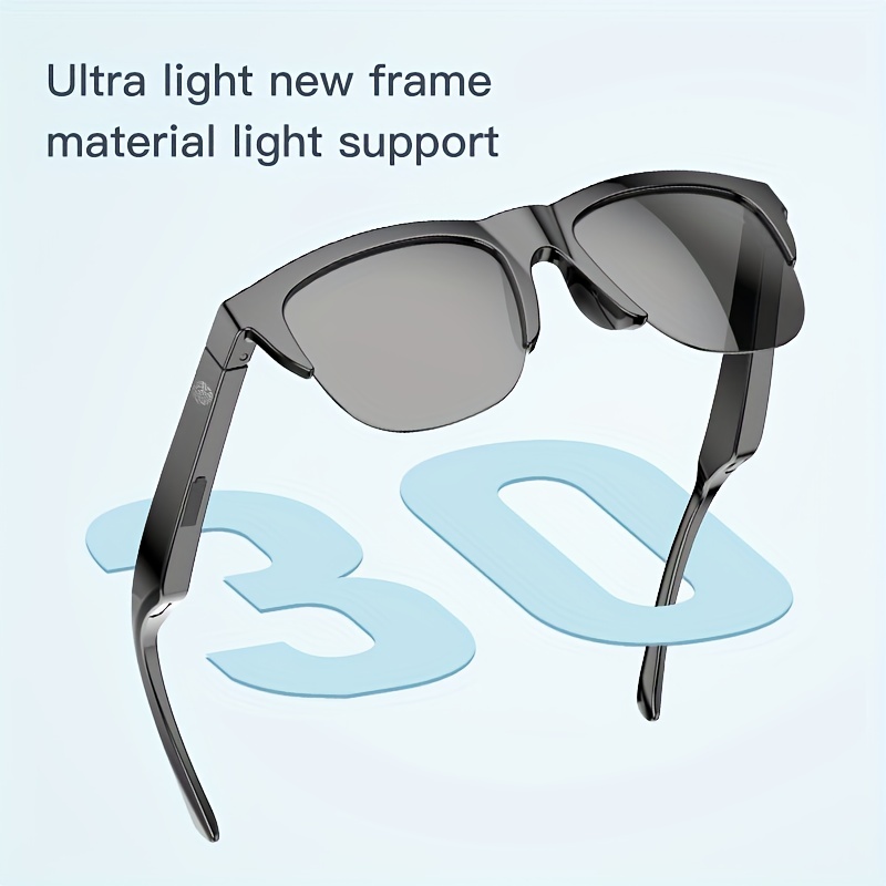 Unisex Smart Sunglasses with Hi-Res Audio, HD UV Protection, Wireless Calls & Music, Long Battery Life, Rechargeable, Touchpad Control. 