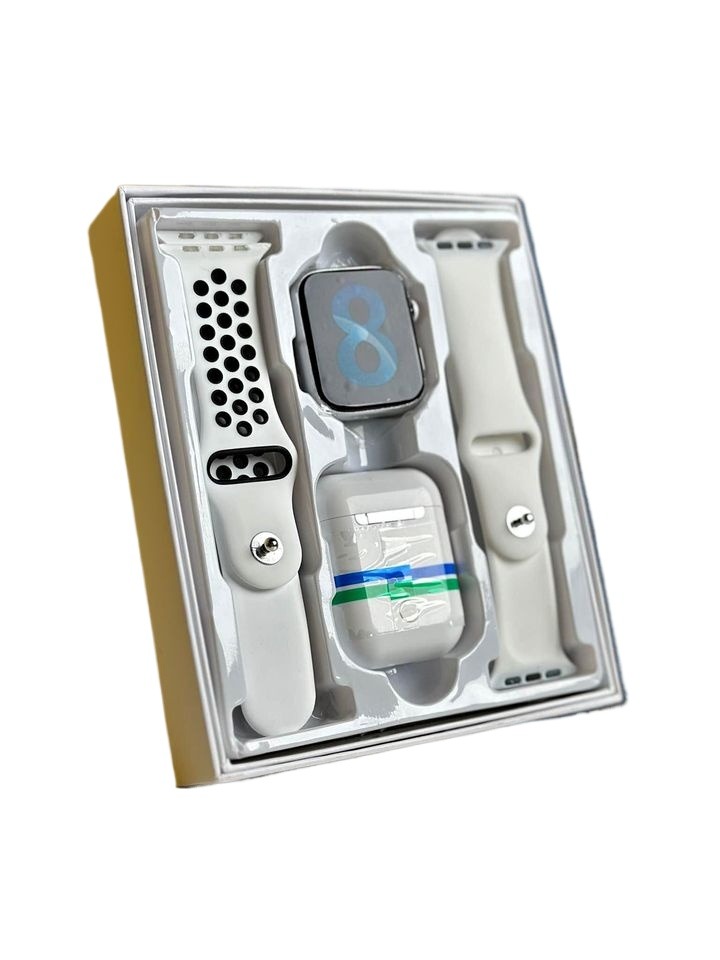 T55 Pro Max Smart Watch with Earbuds & Double Straps. 