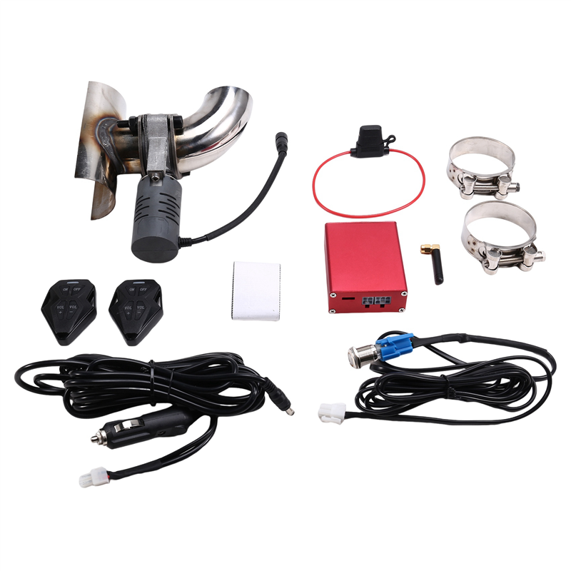 63mm Car Exhaust Sound Valve System Clamp Pipe Connect Remote Controller Switch Button Adjustable Modification Kit