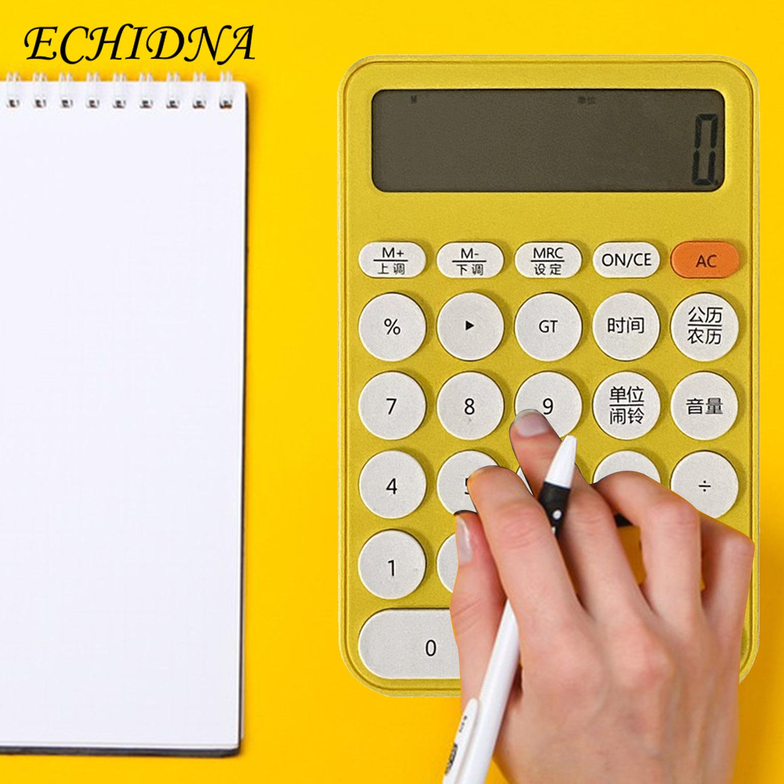 Student Aesthetic Calculator Large Display 12-digit Calculator with Volume Adjustment Ideal for Office School Students Easy-to-use Big Buttons Chinese Print Design. 