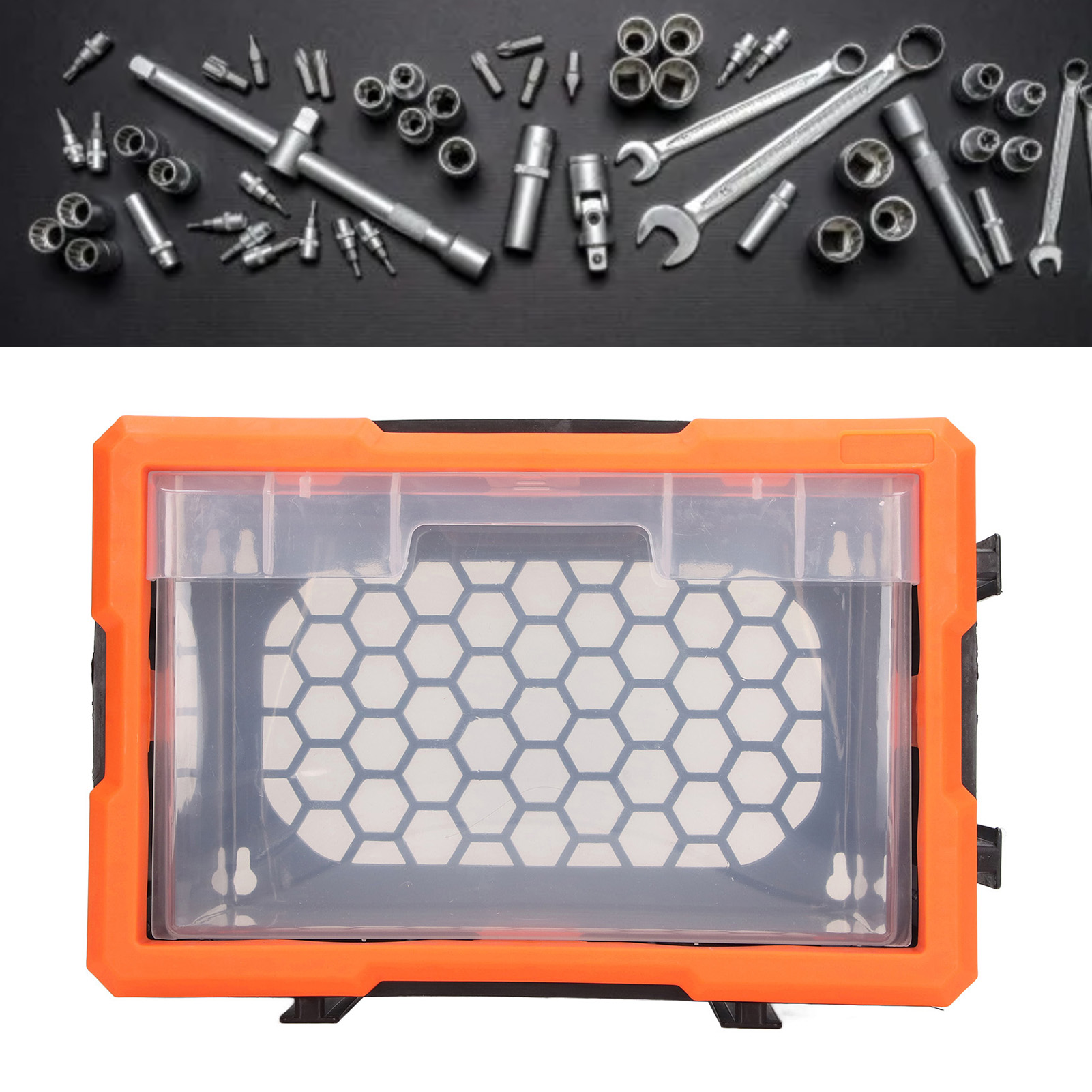 Electronic Component Storage Drawer Wall Mount Versatile Combined Parts Box Securely Stackable Translucent for DIY Tool Bits. 
