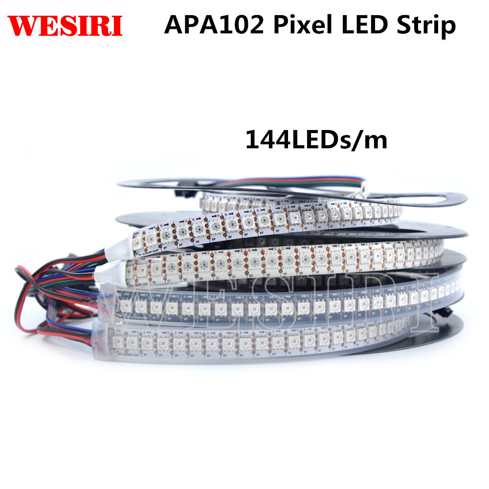 1m/5m APA102 SK9822 Smart LED Pixel Strip 30/60/72/96/144 LEDs/Pixels/m IP30/IP65/IP67 DC5V APA102C 5050 RGB LED Strip Light. 
