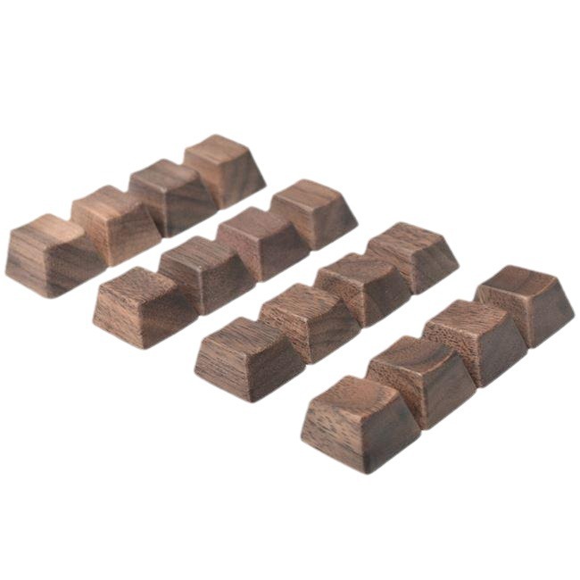 Black Walnut Personalized Keycaps Mechanical Keyboard with Handmade Solid Wood No Engraved ESC Space WSAD Enter Key. 