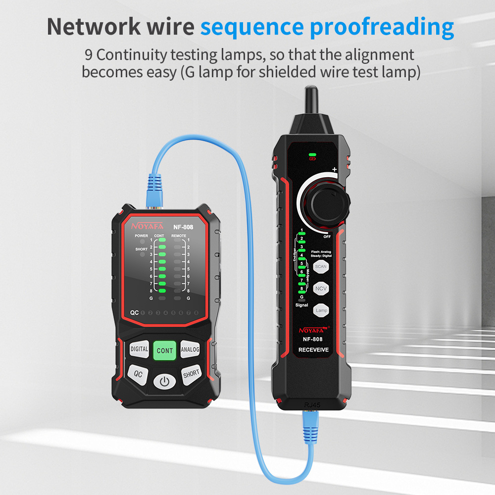 NOYAFA Network Cable Tester CAT5 CAT6 Cable Tracker LCD Display Poe Tester Network Tools Support Continuity Test Wire Tracer. 