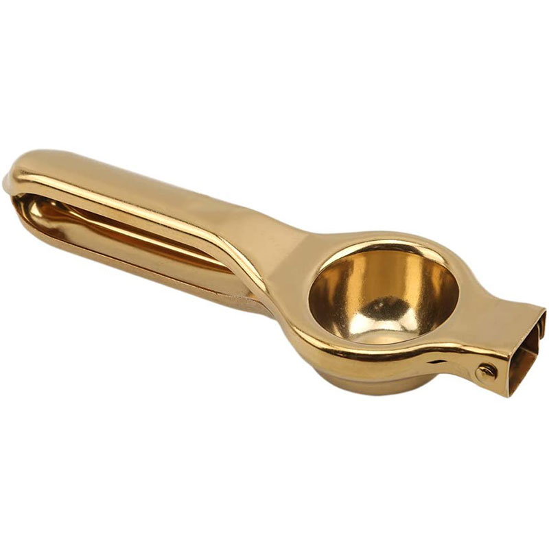 Manual Lemon Juicer Stainless Steel Juicer Press Citrus Handle Lime Squeezer Tool, Gold - gold. 