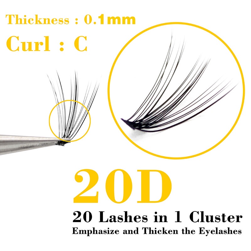 Lvcheryl Thick Self Grafted Eyelash Extension Set Kits With Glue Tweezers Segmented False Eyelash Individual Eyelashes Free Tools. 