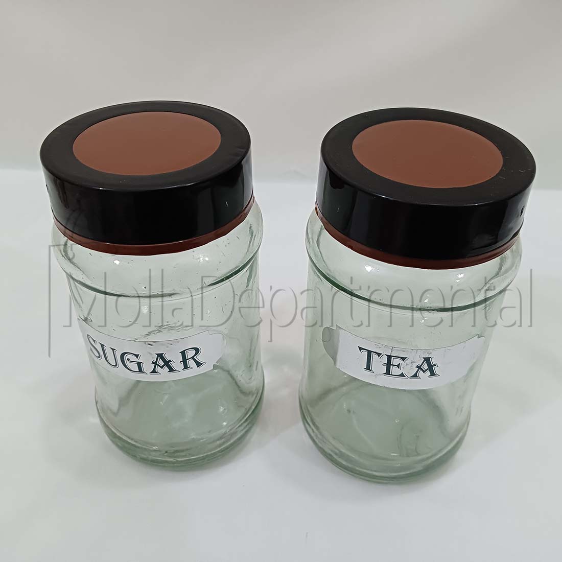 2 pcs Tea and sugar jar glass pot set for kitchen Tea and sugar pot Clear color glass pot. 