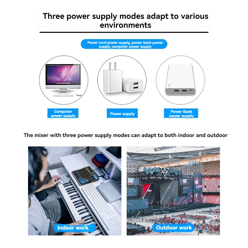 A5 Live Sound Card Mixing Console Mixer for Live Streaming (EU). 