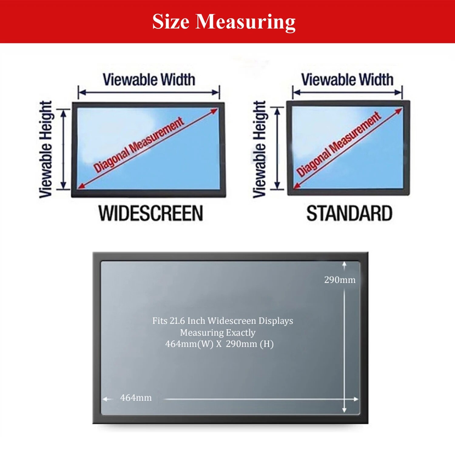 21.6 inch Anti-Glare Computer Privacy Filter Screen Protector Film for Desktop Monitor Widescreen 16:10 Aspect Ratio. 