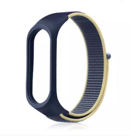 Mi Band 3, 4, 5, 6 Nylon Fabric Sport Strap with Hook-and-Loop Fastener, Comfortable Silicone Wristband for Daily Wear. 