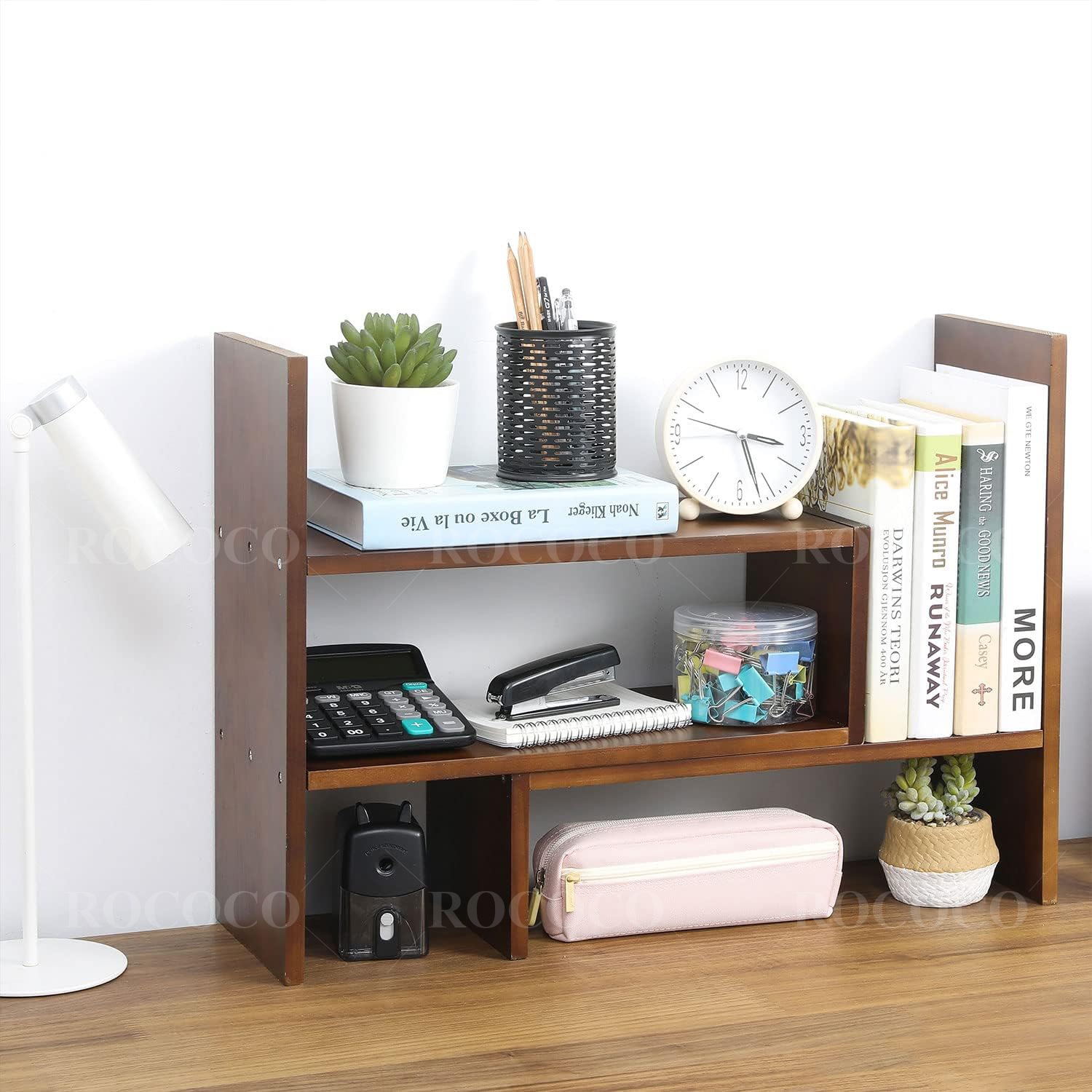Adjustable Desk Storage Organizer Display Shelf Book Rack. 