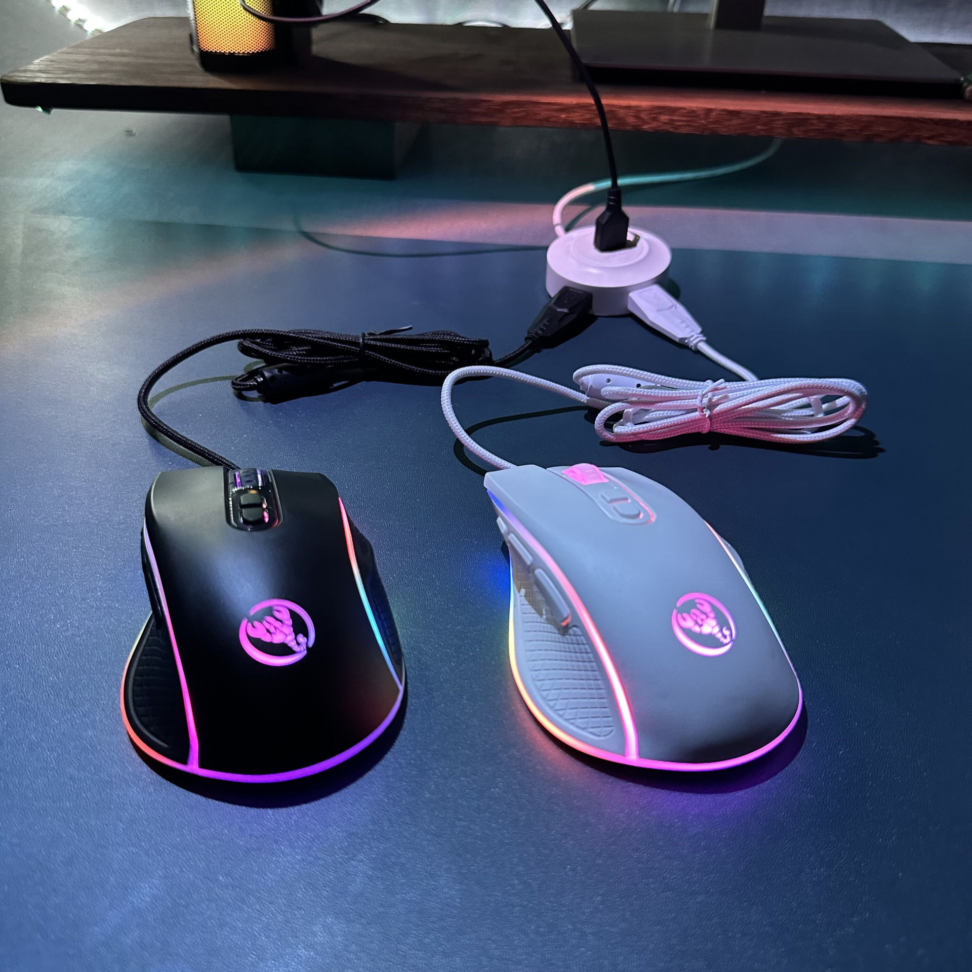 HXSJ Gaming Cable RGB Gaming Mouse 12800DPI Gaming Mouse 8 Key Macro Programming. 