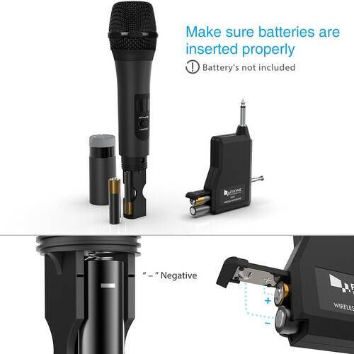 Fifine K025 Wireless Handheld Microphone System, Battery-powered For Karaoke Night. 
