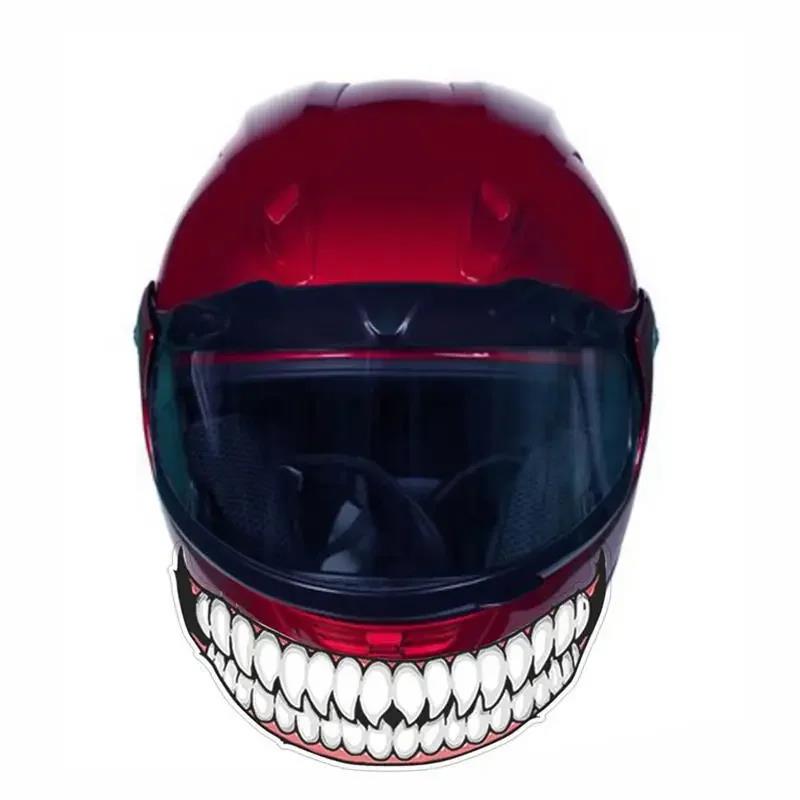 1pc Evil Teeth and Tongue Stickers DIY Auto Bumper Horror Motorcylce Helmet Decals for SHOEI Z8 KYT HJC Agv K1 K3 K5-S ARAI LS2. 