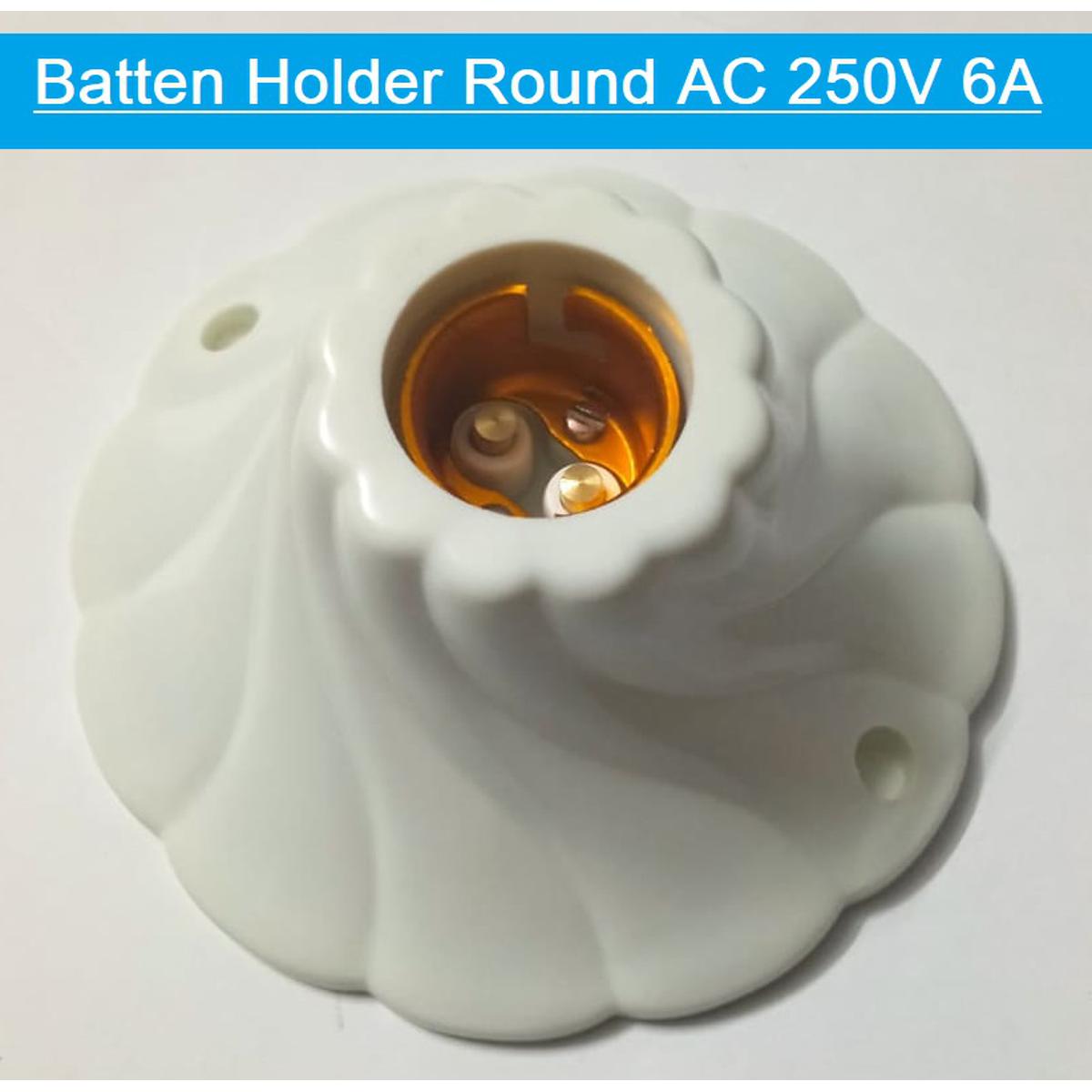Electric Batten Holder 3 Side Color AC 250V 6A Brass Contact  2 In 1 Holder B-22 Pin Type With E27 Patch Type LED Light Holder Decorative LED Batten Holder