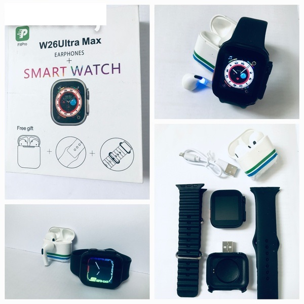 W26 Ultra Max Smart Watch With Earpods Watch 8. 