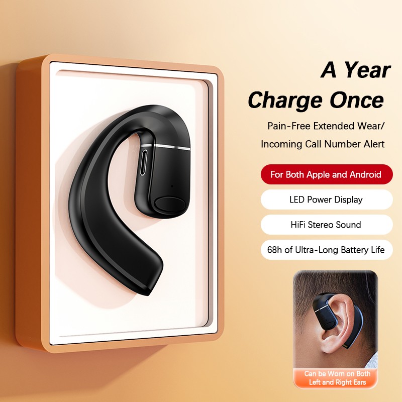 V7 V5.4 Bluetooth earphone Digital open type non in ear hanging ear type single ear,180 ° rotation for both left and right ears. 