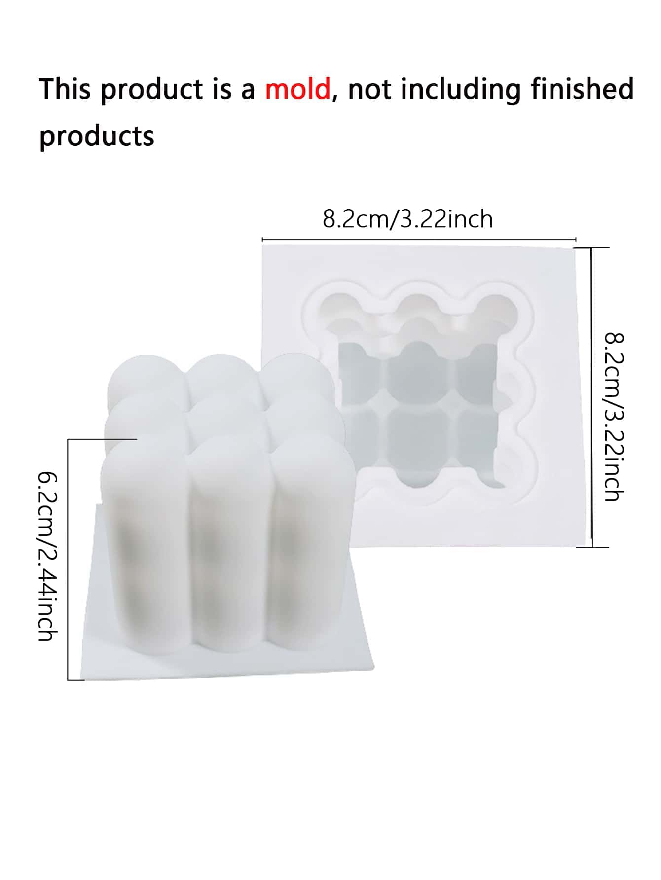1pc-3D Rubik's Cube Bubble Mold Nonstick Mousse Cake Baking Mold Magic Cube Candle Mold Wax Silicone Mold DIY Handmade Soap Mold. 