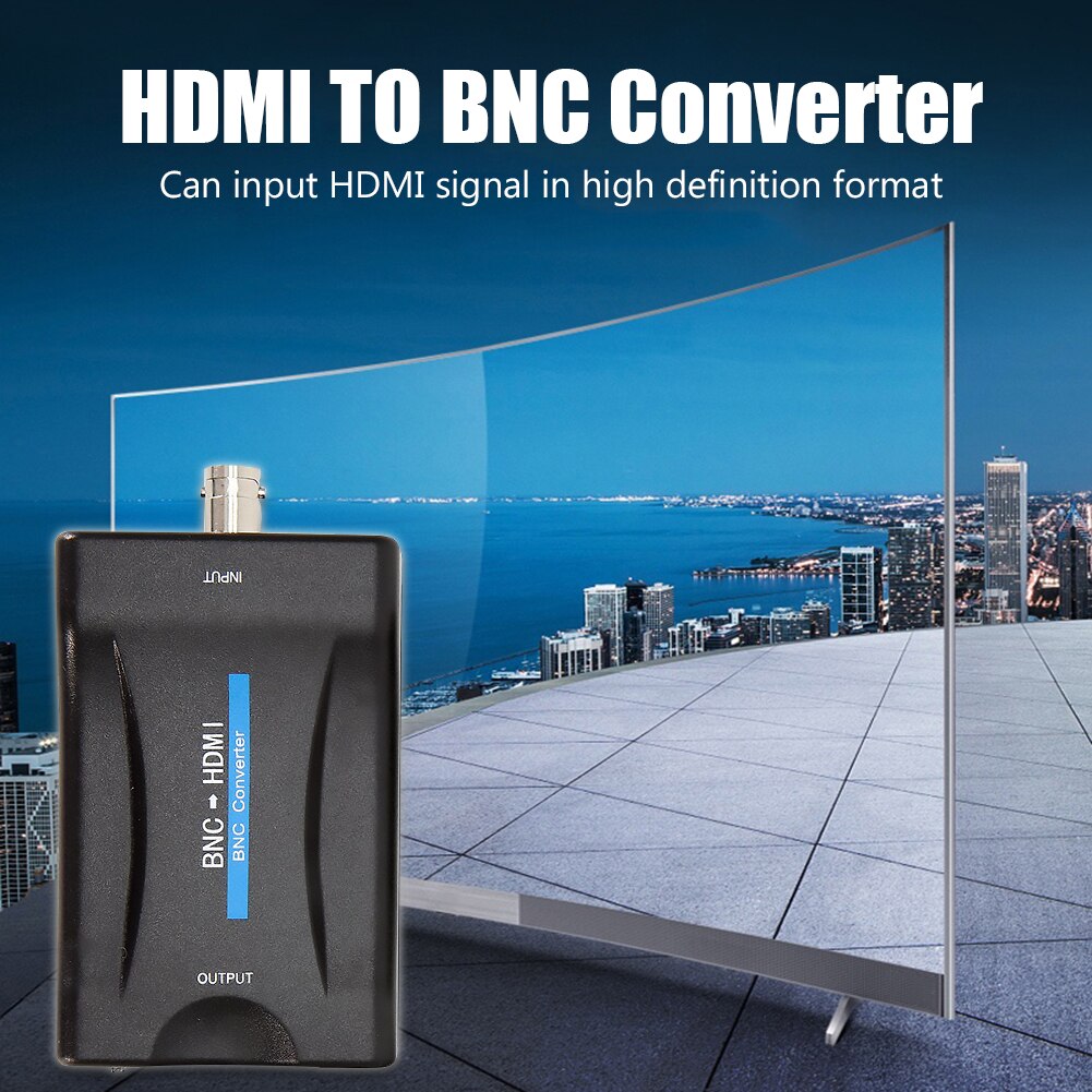 BNC TO HDMI-compatible Composite Video Signal Converter PAL NTSC Extender Coax Cable Splitter For TV. 
