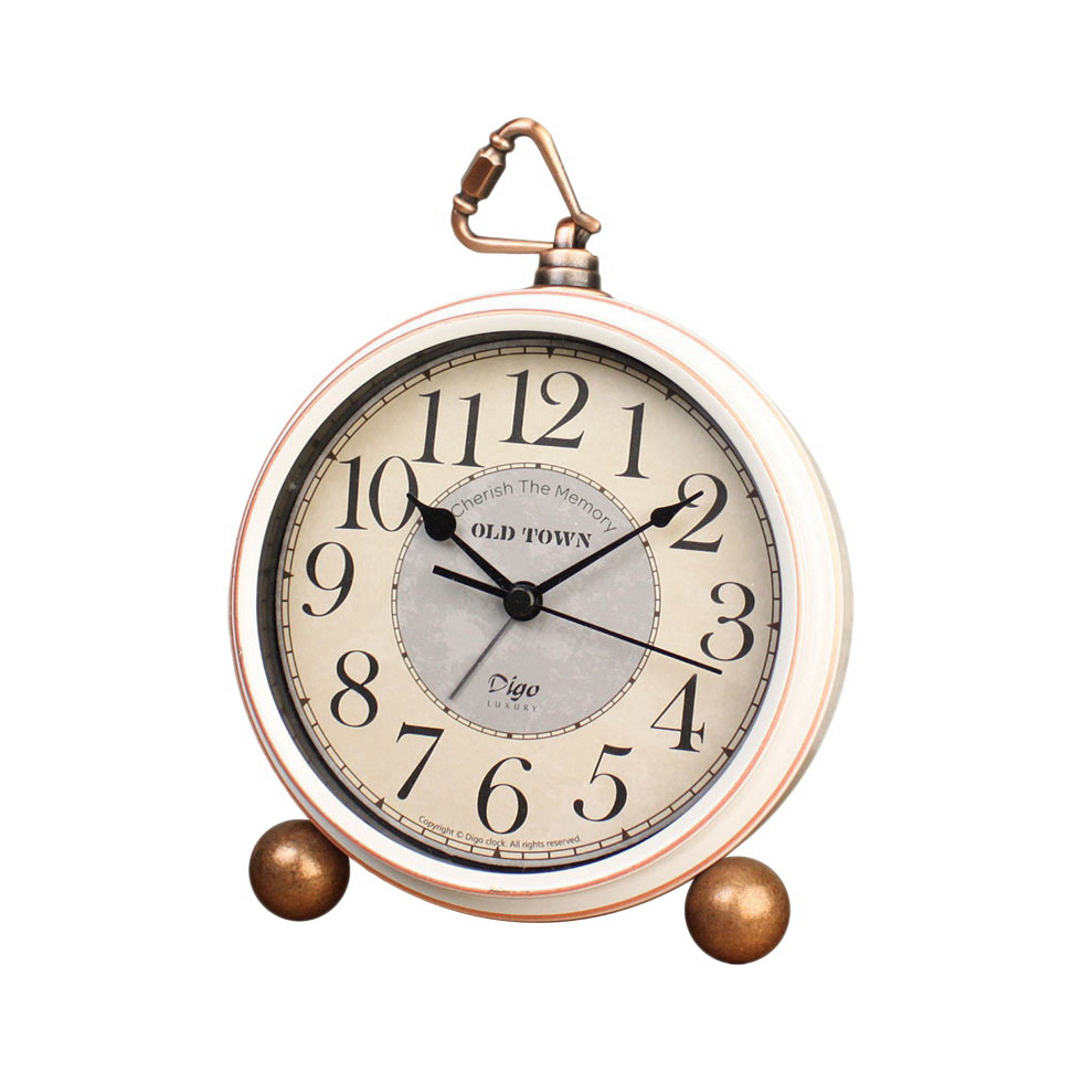 Desk Clock Retro Alarm For Bedroom Vintage Silent Iron Table 買い物