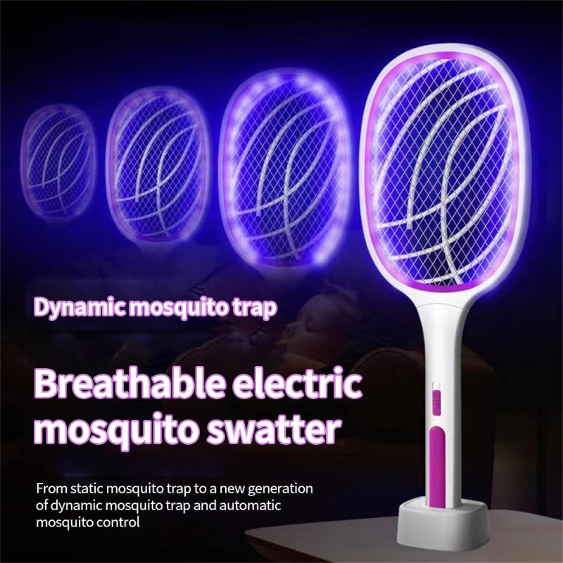 Mosquito-killing swatter, insect-repellent device, racquet, rechargeable with ultraviolet rays to kill flies, fly swatter killer IN 1 electric