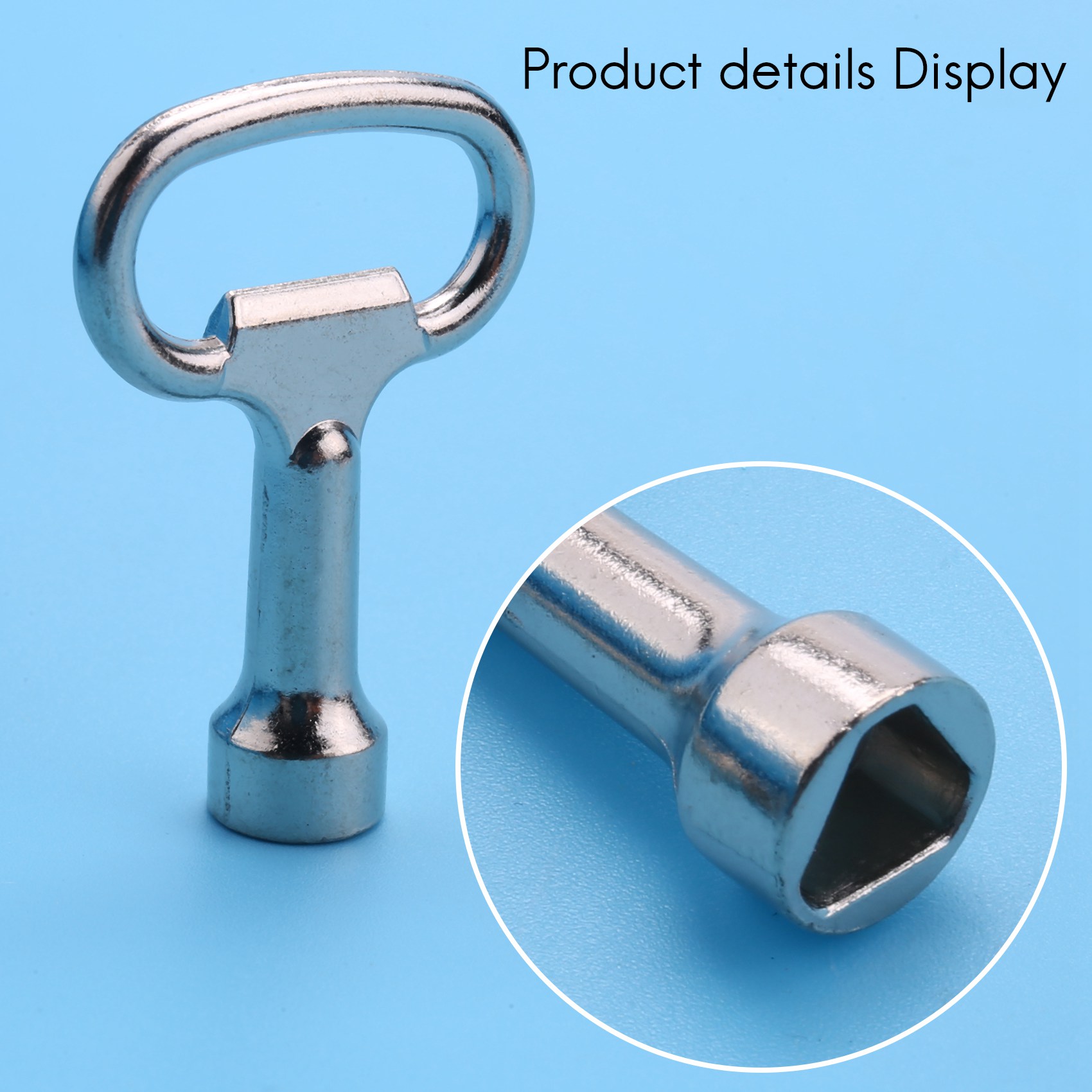 Key slot for bolt Triple-cornered Triangular metal panel 8 mm x 2. 