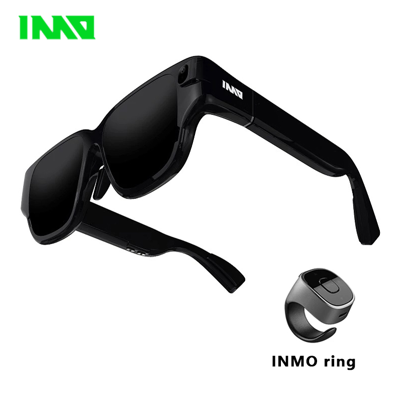 INMO AR Smart Glasses With Control Ring One Camera Touch Foldable Transparent Lens 3D Shooting Video Screen Translation