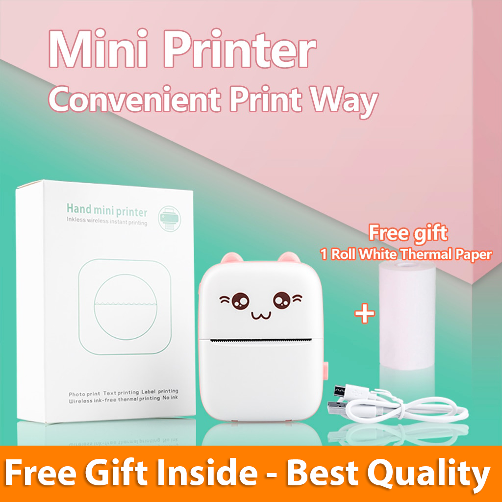 Thermal Printer - Mini Printer For Mobile - Bluetooth Wireless Label Sticker Printer - Portable Printer Photo Label Sticker Note Printer