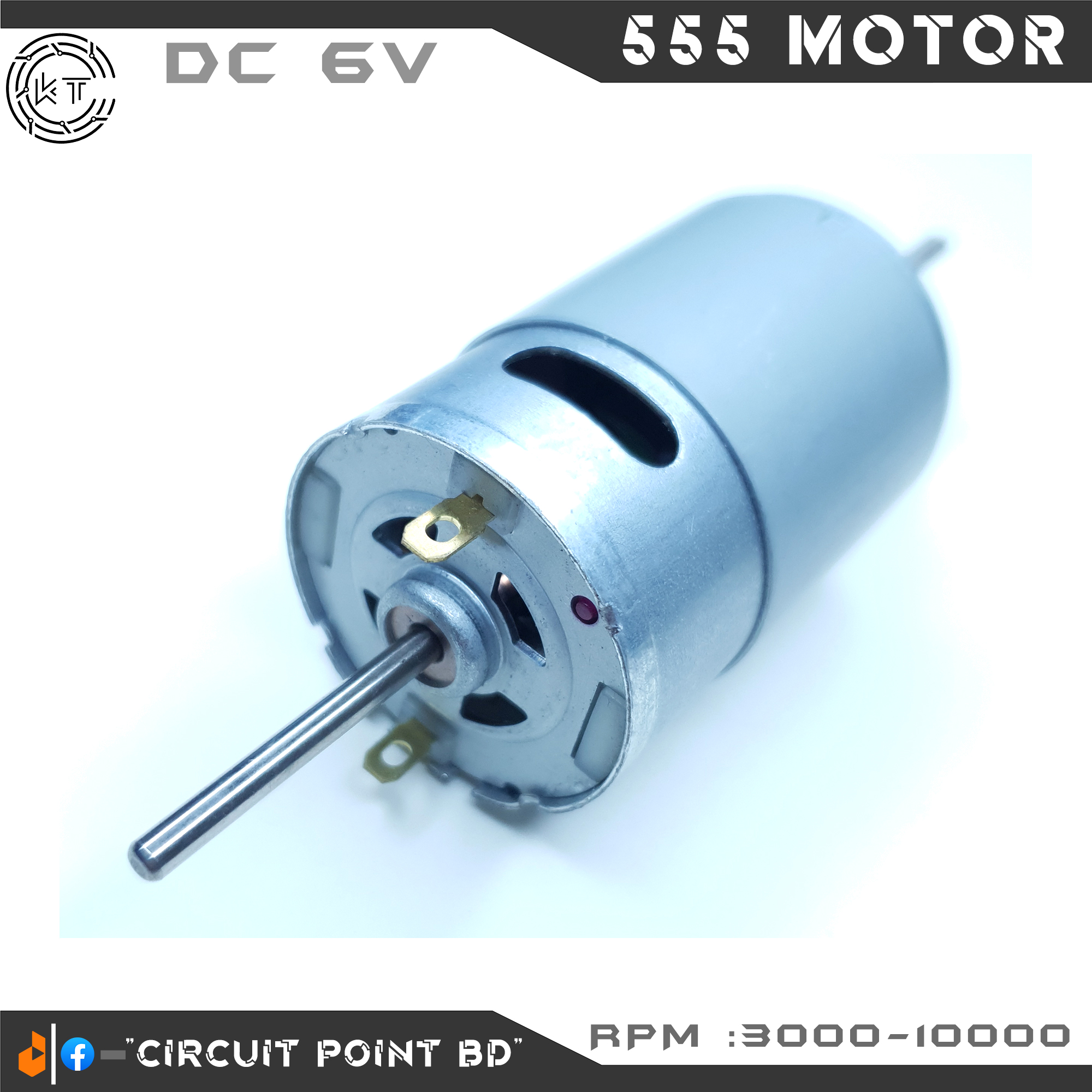 555 D Shape Long Shaft Full Metal Body 6-12V DC Motor Hi-Speed, Low Noise Rechargeable DC Fan For Solar or Electrical Tool and DIY Project.. 