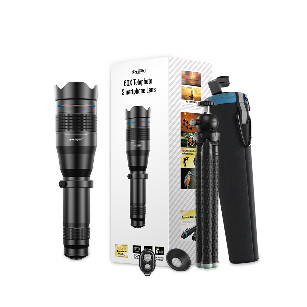 APEXEL 28X 36X 60X Telescope Zoom Phone Camera Lens Telephoto Lens + Extendable Tripod For iPhone Smartphone Hunting Capming. 