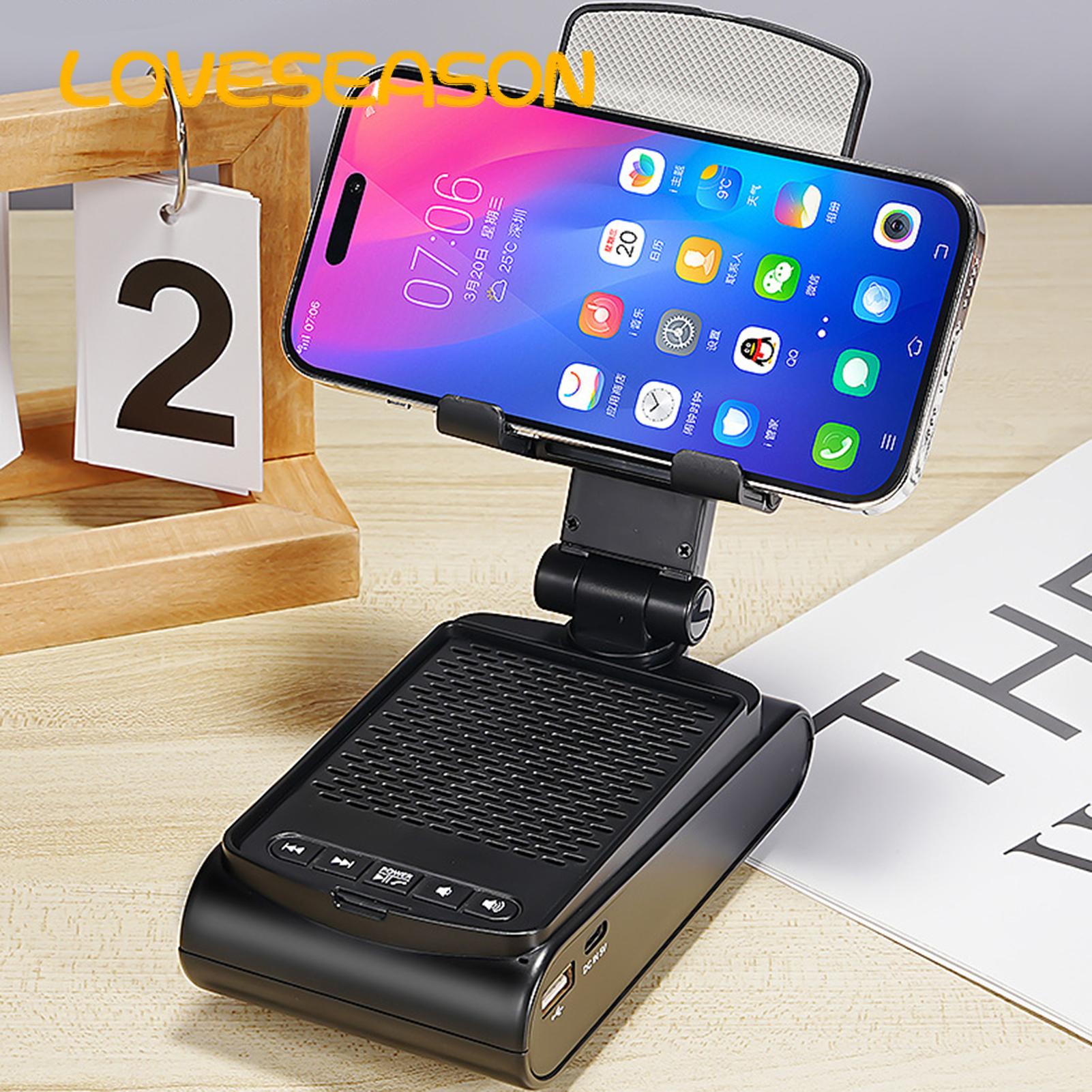 Mobile Phone Holder with Bluetooth-compatible Speaker Wireless Bluetooth Speaker Mobile Phone Holder Stand for Anti-skid Bottom Cell Phone Stand. 
