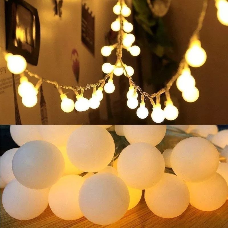 28 Pieces Warm White snow Ball Fairy Lights - Room Decoration Light