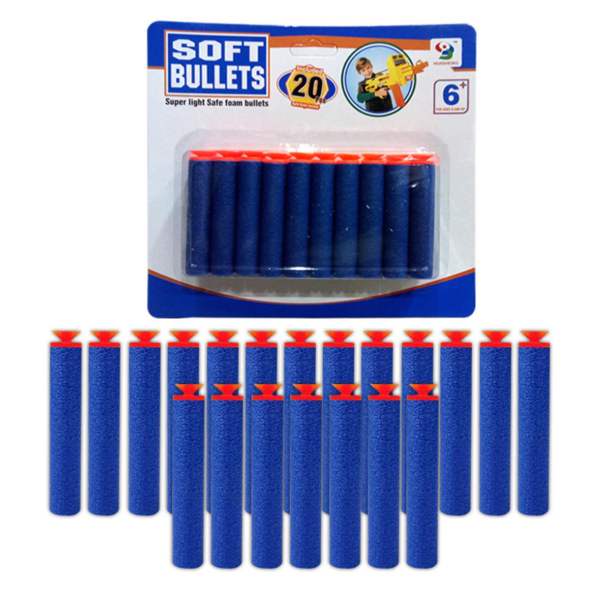 20 Pcs Nerf Refill Darts Soft Bullet Elite Series 72x12 mm -Blue