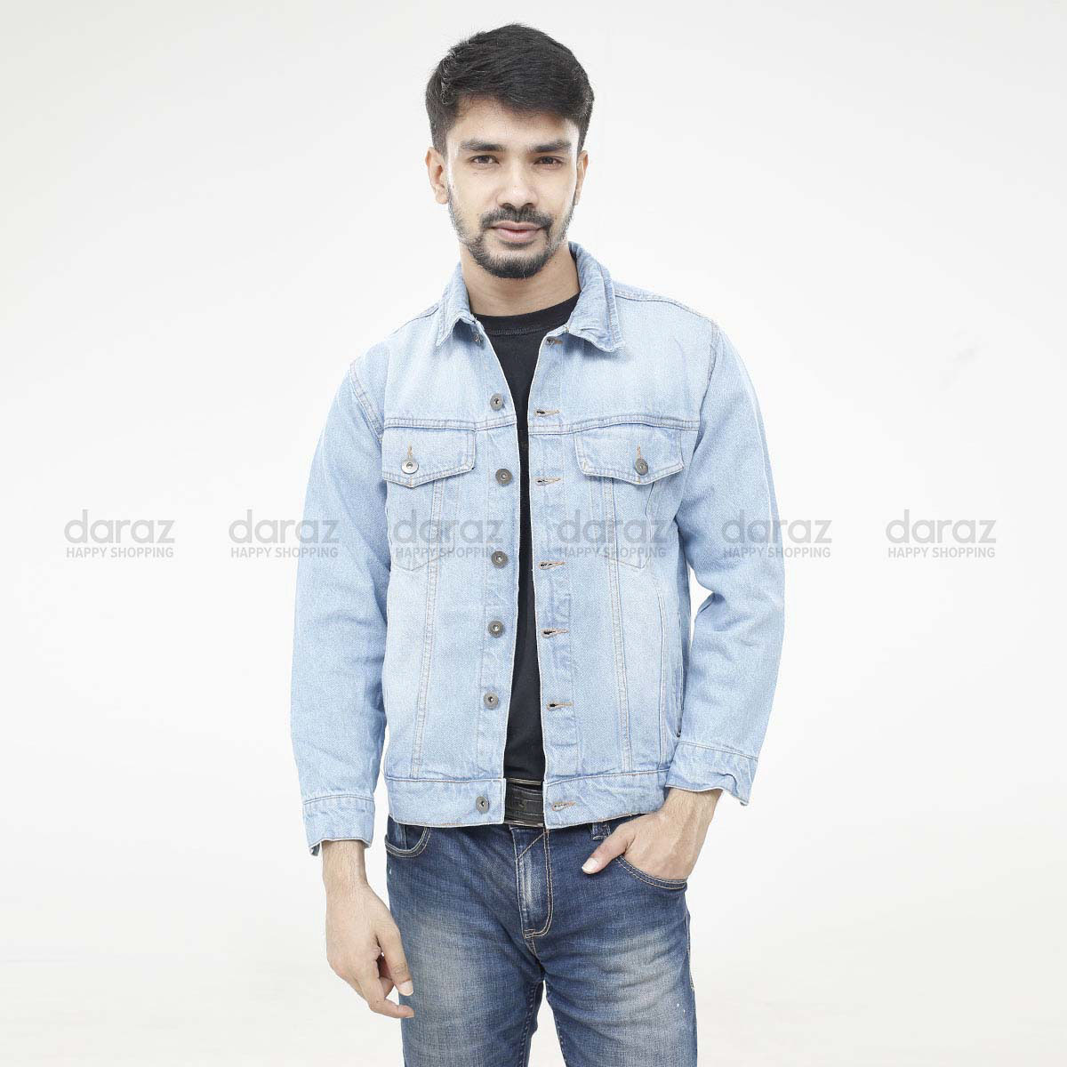 Blue Fashionable Denim Jacket For Men 