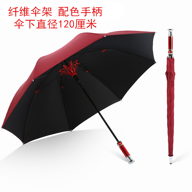 Douyin Internet celebrity with the same luxury VIP umbrella fully automatic men's business straight pole long-handled umbrella for rain or shine. 