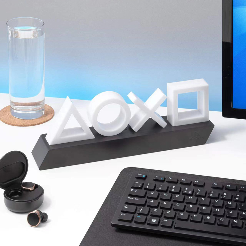 for PS4/PS5 Game Icon Lamp Sign Pixel modeling Lampstand Table top atmosphere led night light Esports room Background Decoration. 