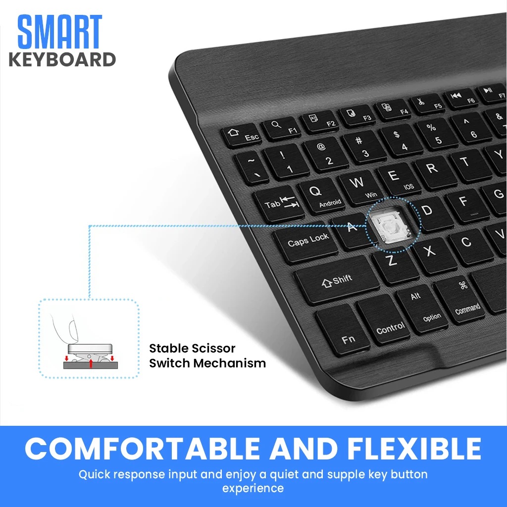 Bluetooth Keyboard & Mouse Combo for Mac, PC, Laptops, iPad, Tablets | Rechargeable Keyboard and Silent Mouse | Ultra-Slim, Quiet Typing, Wireless, Portable and Lightweight Keyboard Mouse Set. 