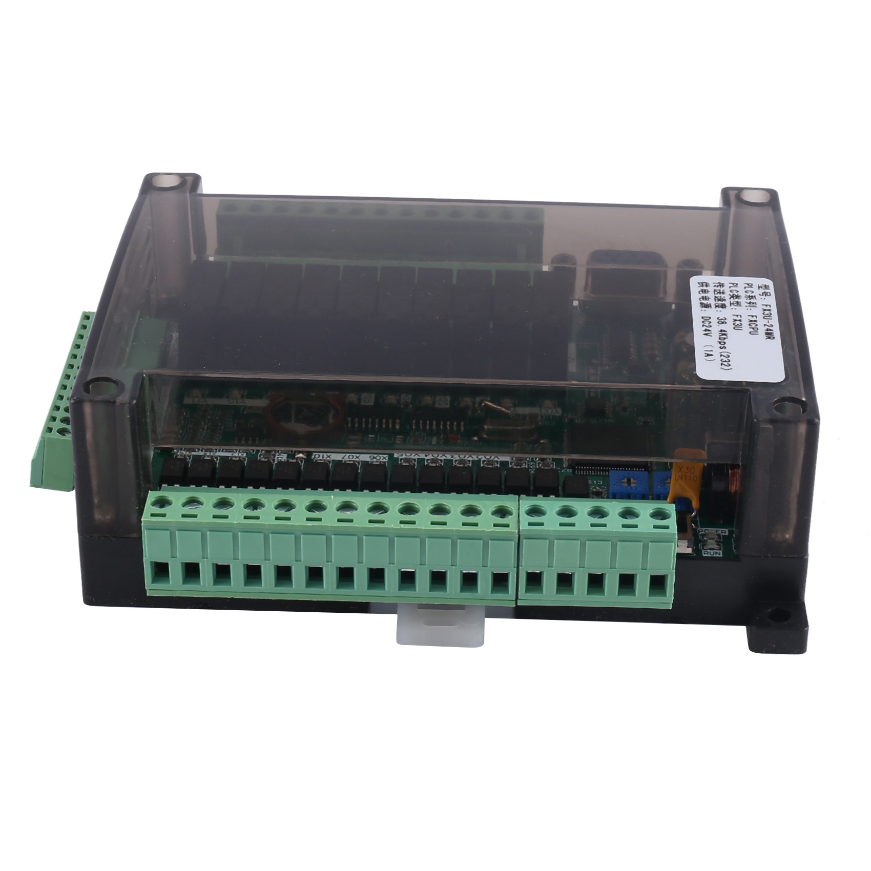 1 Piece FX3U-24MR PLC Industrial Control Board 6AD 2DA with 485 Communication and (A). 