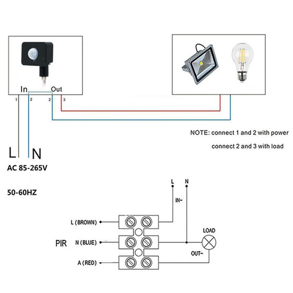 Nax Led Waterproof Pir Human Body Motion Sensor Switch 85-265V. 