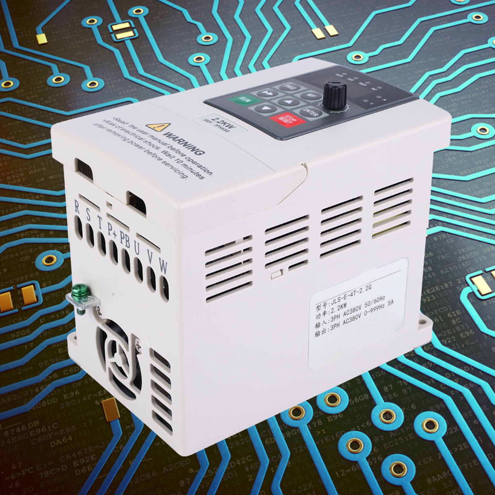 VFD Inverter 380V 2.2KW Variable Frequency Drive for Motor Speed Control 3-Phase Input Output. 