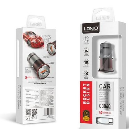 High Quality C304Q Qualcomm Fast Quick Charge QC 3.0 USB Car Charger With Android Data Cable. 