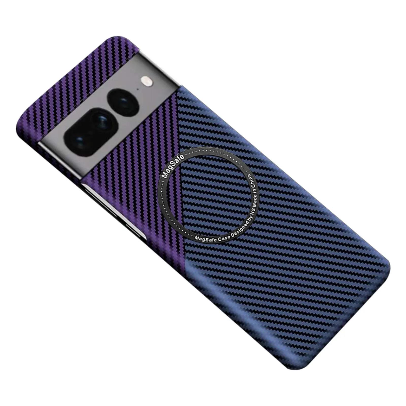 2023New Luxury Carbon Fiber Texture Pattern Magnetic Ultra Slim Case For Google Pixel 7 Pro Matte MagSafe Ring Armor Cover Coque. 