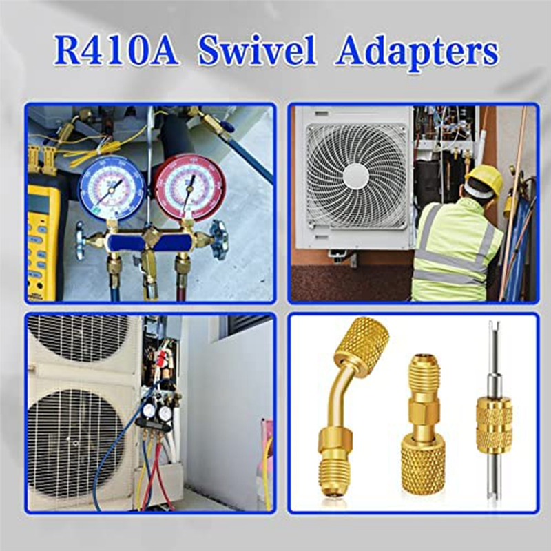 R410A Mini Split Adapter Kit R410A Adapter Kit Hvac Vacuum Pump for Mini Split System Air Conditioner HVAC. 
