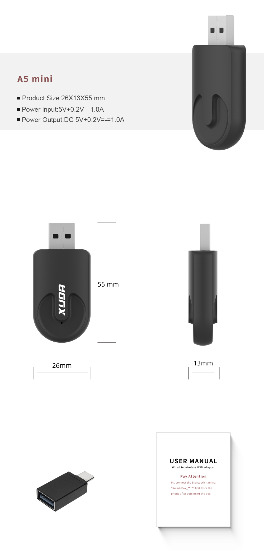 XUDA NEW Wireless CarPlay Android Auto Wireless Adapter Smart Mini Box Plug And Play WiFi Fast Connect Universal For Nissan. 